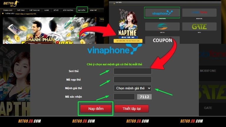 Nạp điểm qua thẻ Vinaphone đảm bảo nhanh chóng, dễ thực hiện