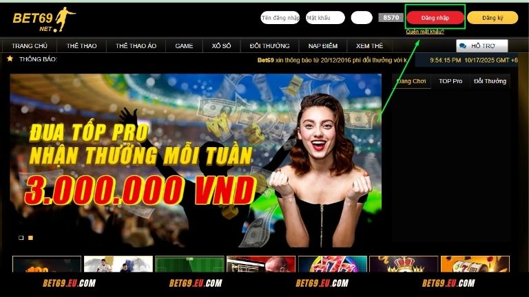 Nhấn vào mục đăng ký