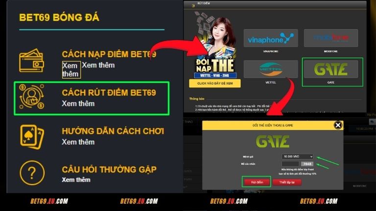 Rút điểm qua thẻ Gate không thể làm khó được bất cứ ai dù là hội viên mới